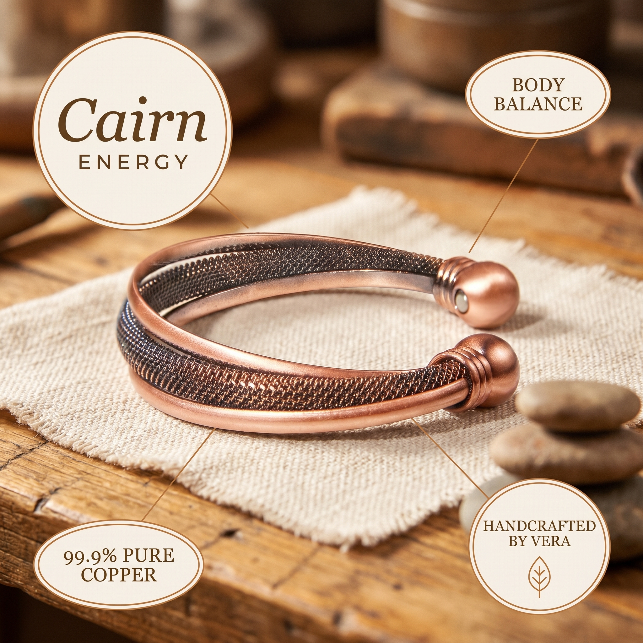 Vera's Cairn Copper Bracelet