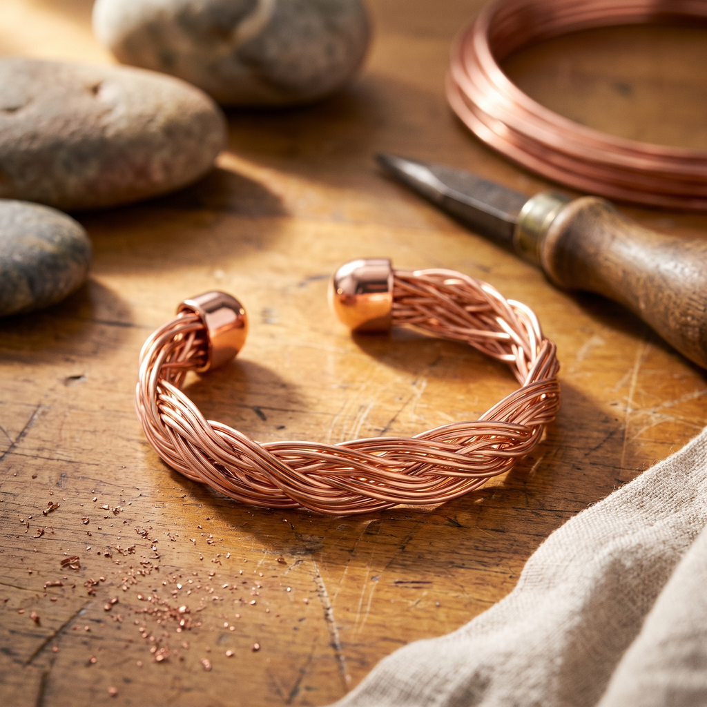 Vera's Elm Copper Cuff Bracelet