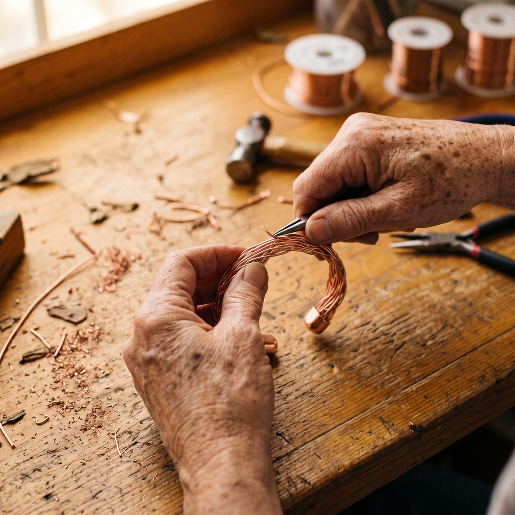 Vera's Elm Copper Cuff Bracelet