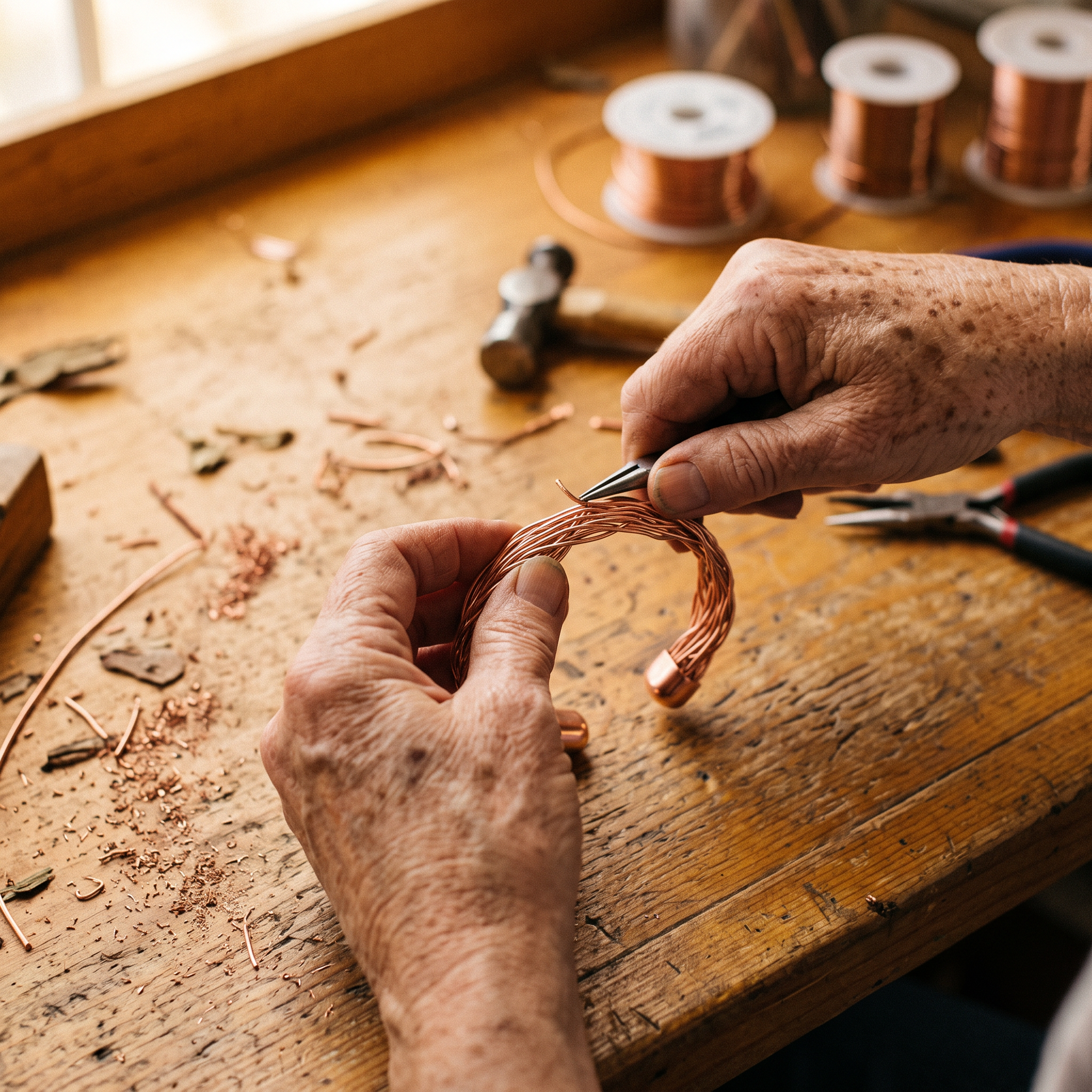 Vera's Elm Copper Cuff Bracelet