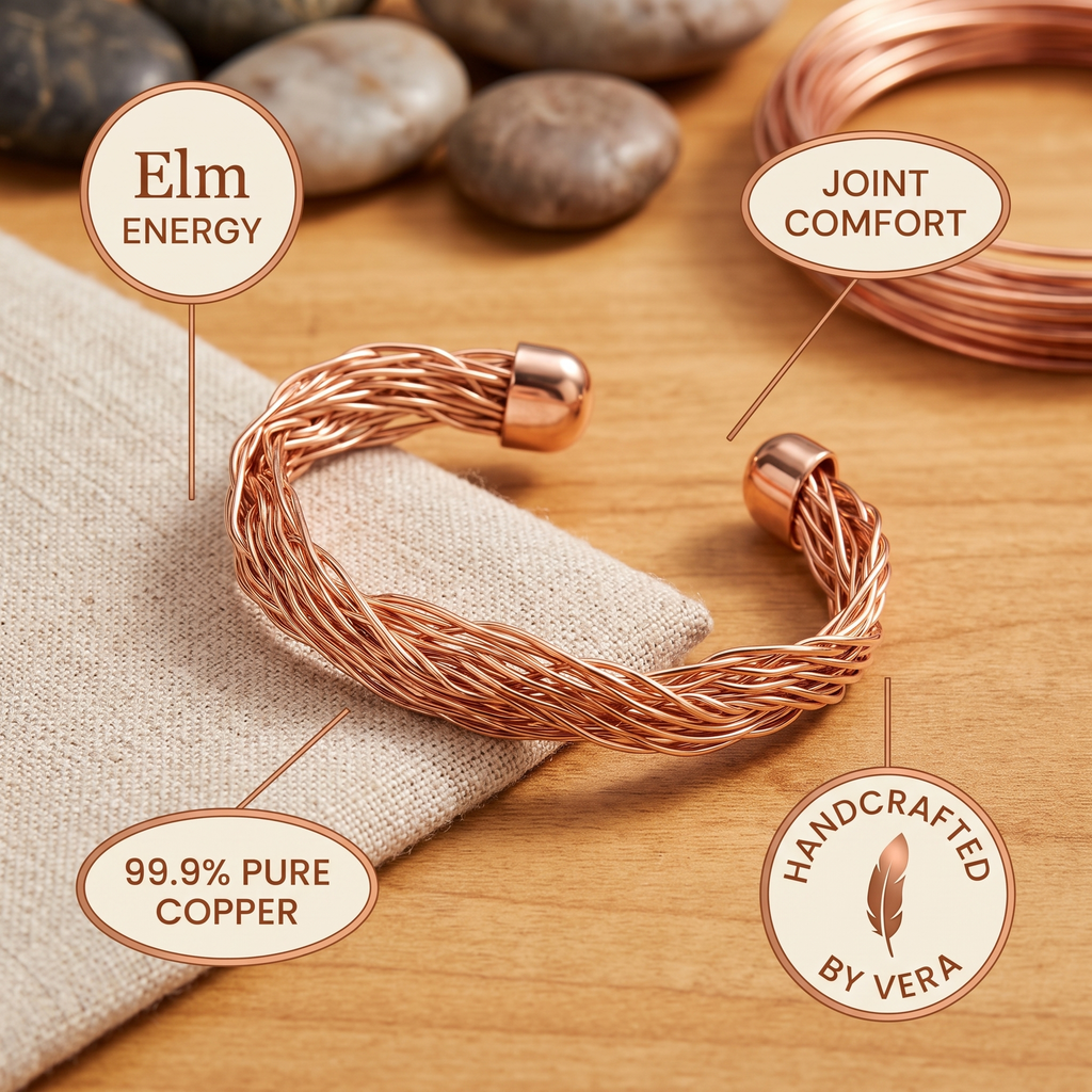 Vera's Elm Copper Cuff Bracelet