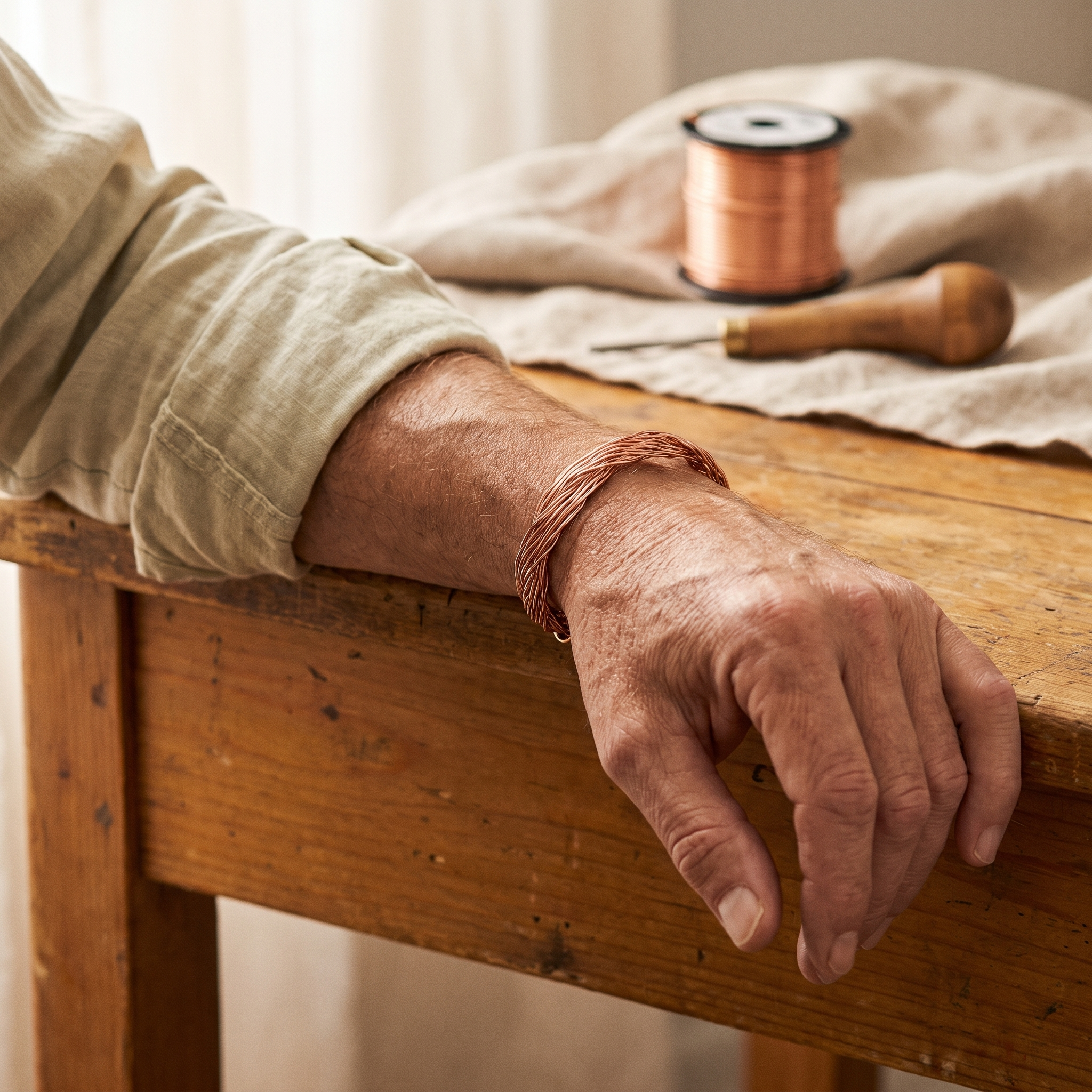 Vera's Elm Copper Cuff Bracelet