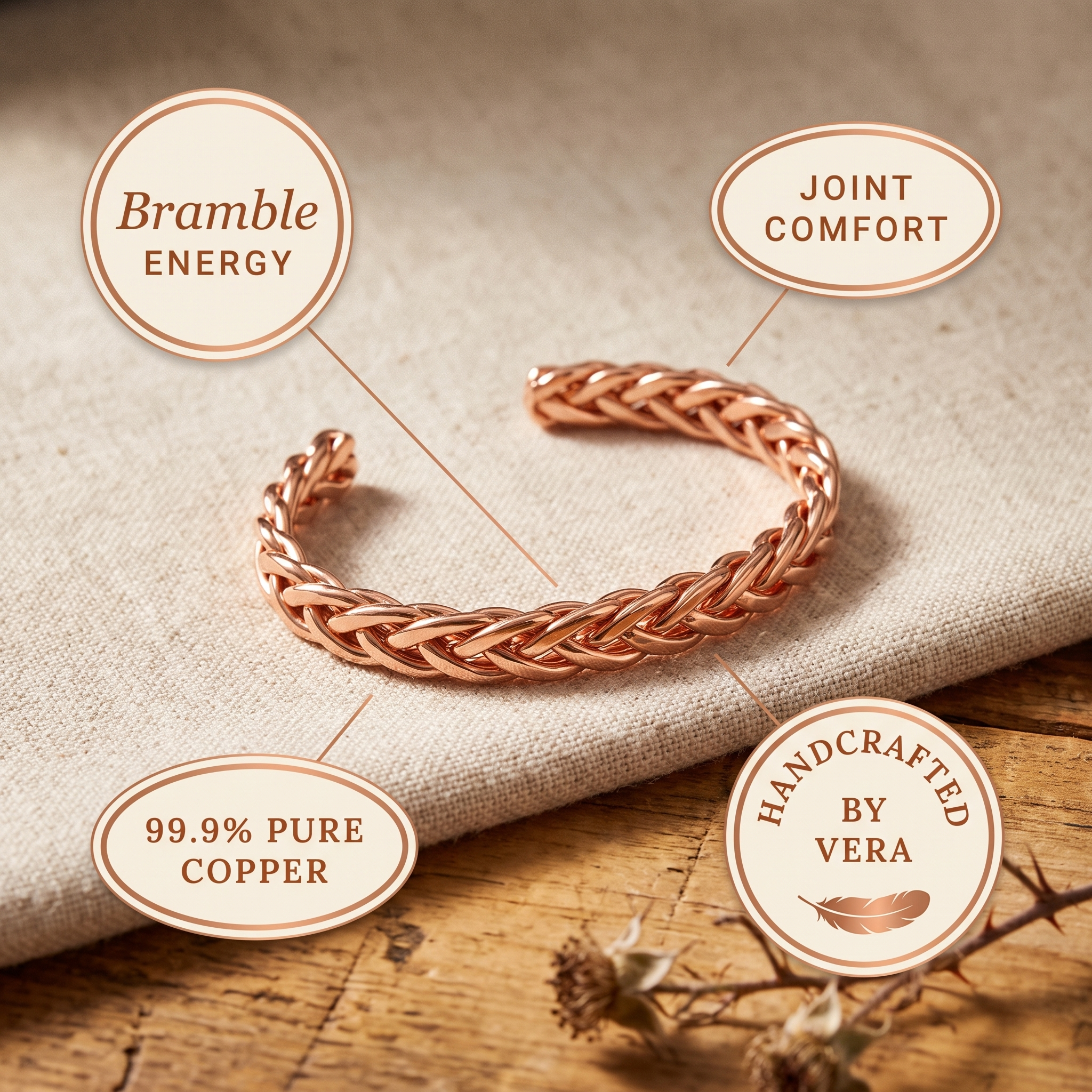 Vera's Bramble Copper Bracelet