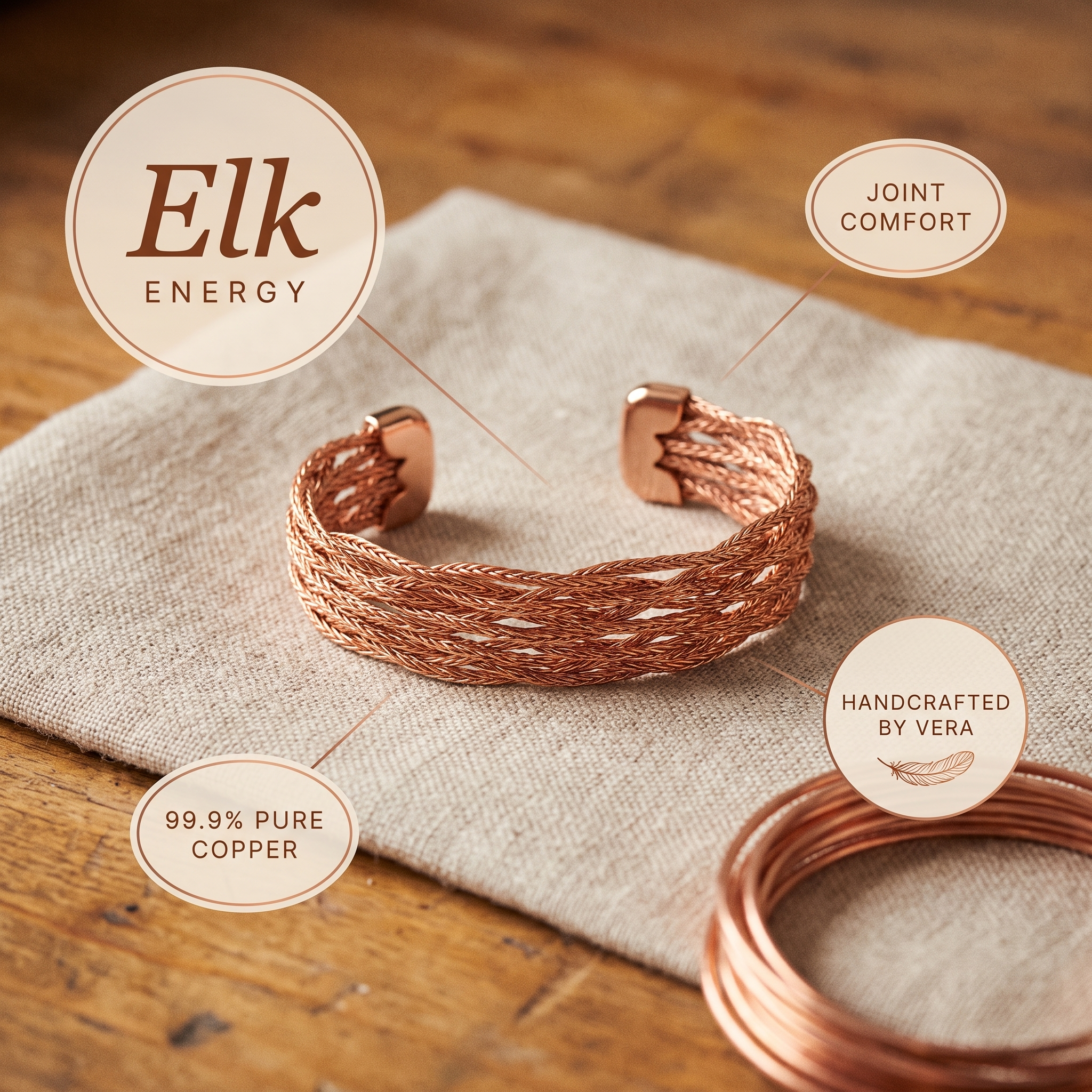 Vera's Elk Copper Bracelet