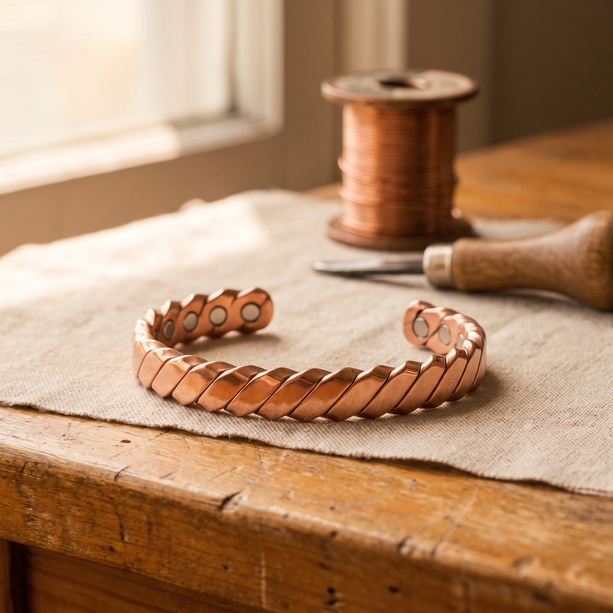 Vera's Moss Copper Bracelet
