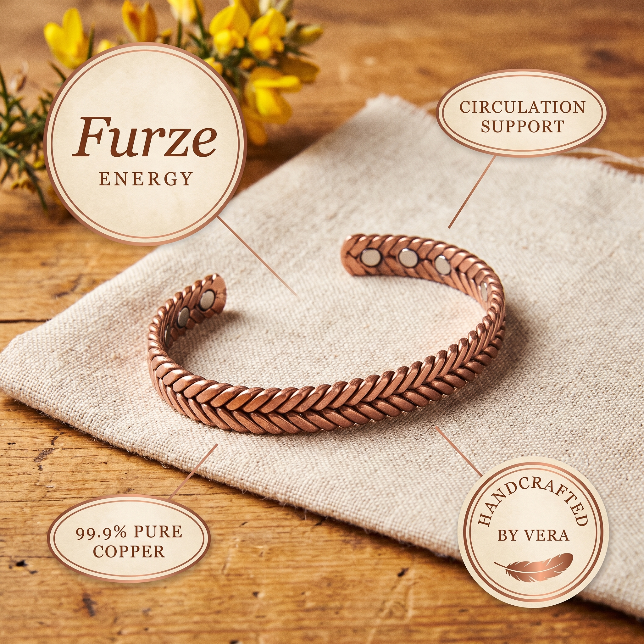 Vera's Furze Copper Bracelet