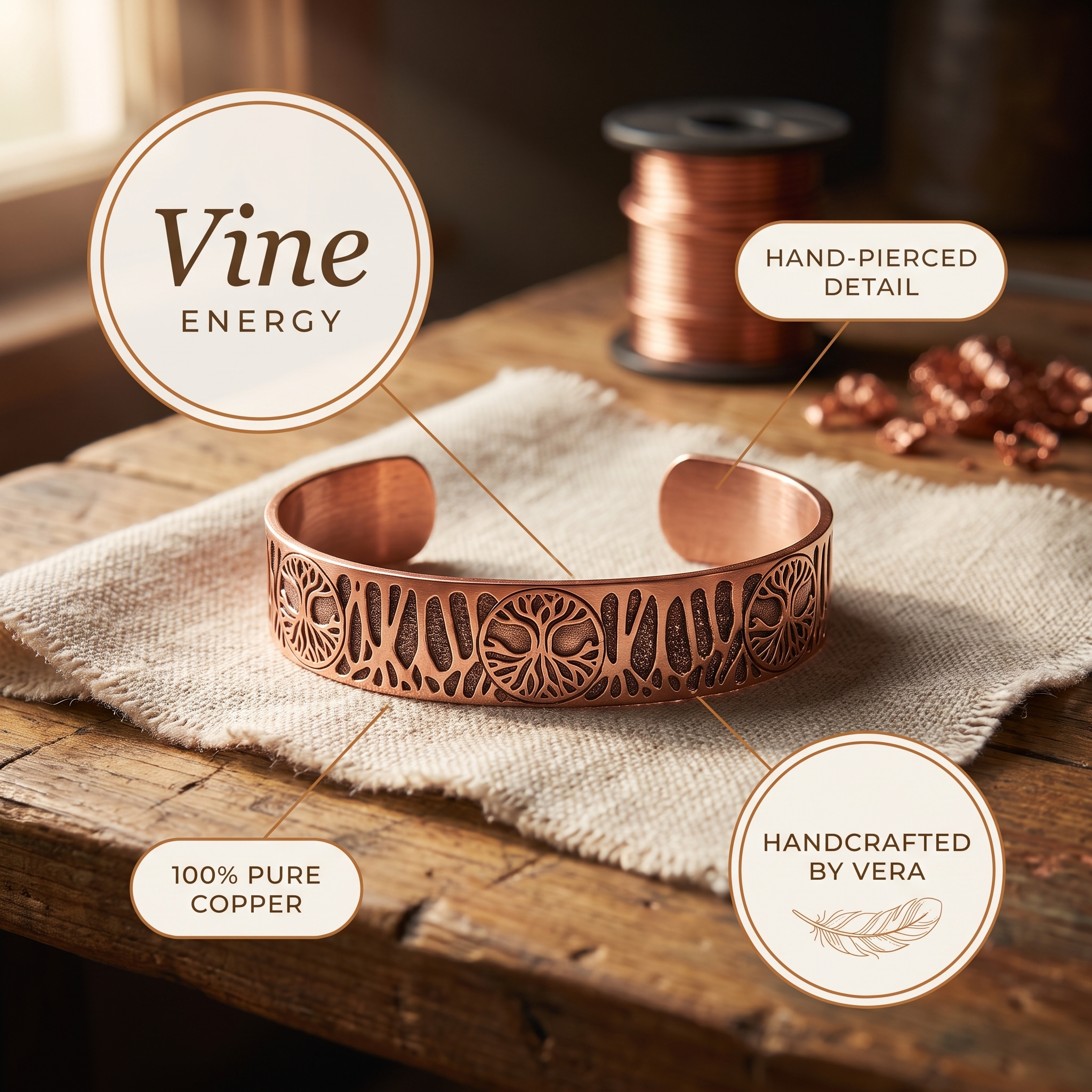 Vera's Vine Copper Bracelet