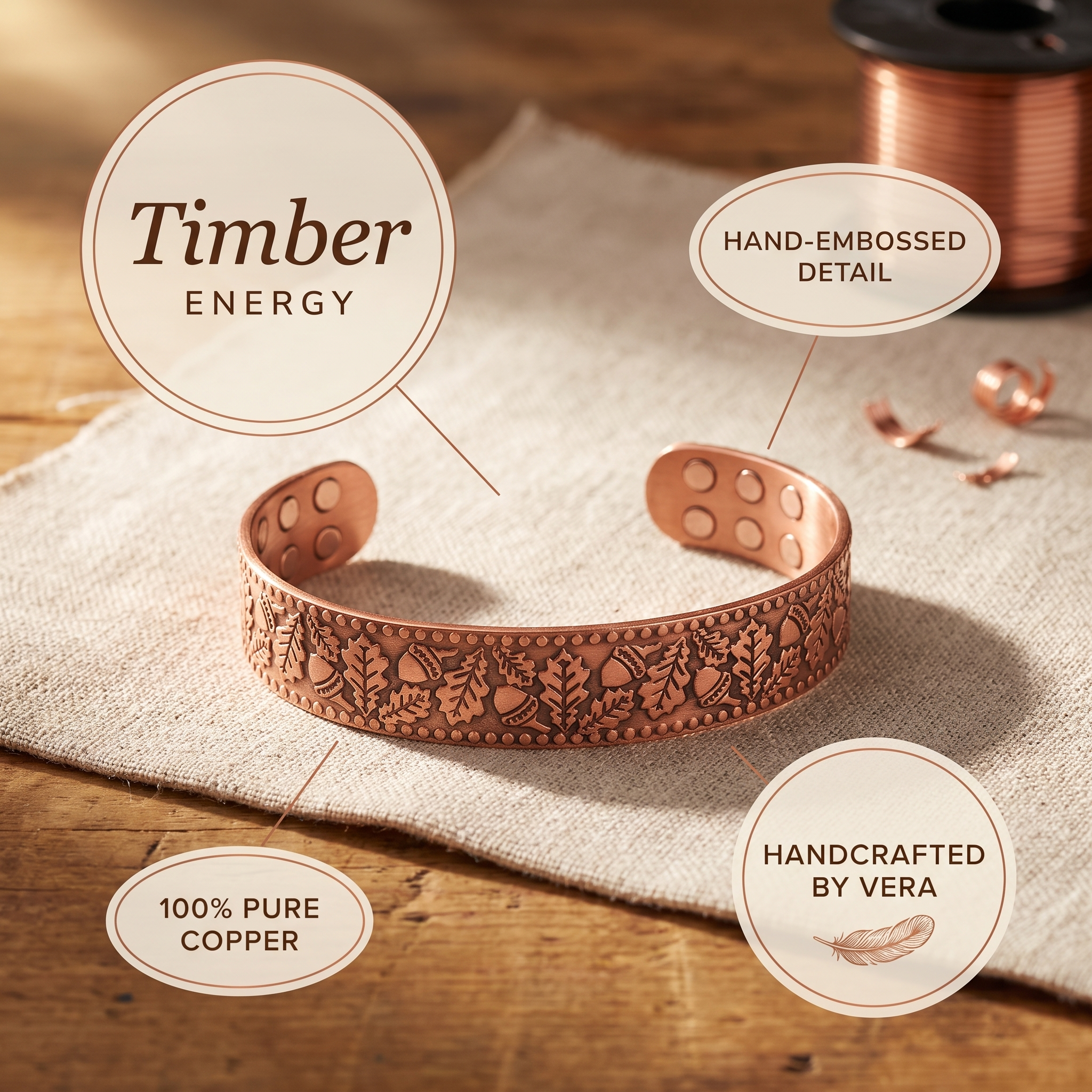 Vera's Timber Copper Bracelet