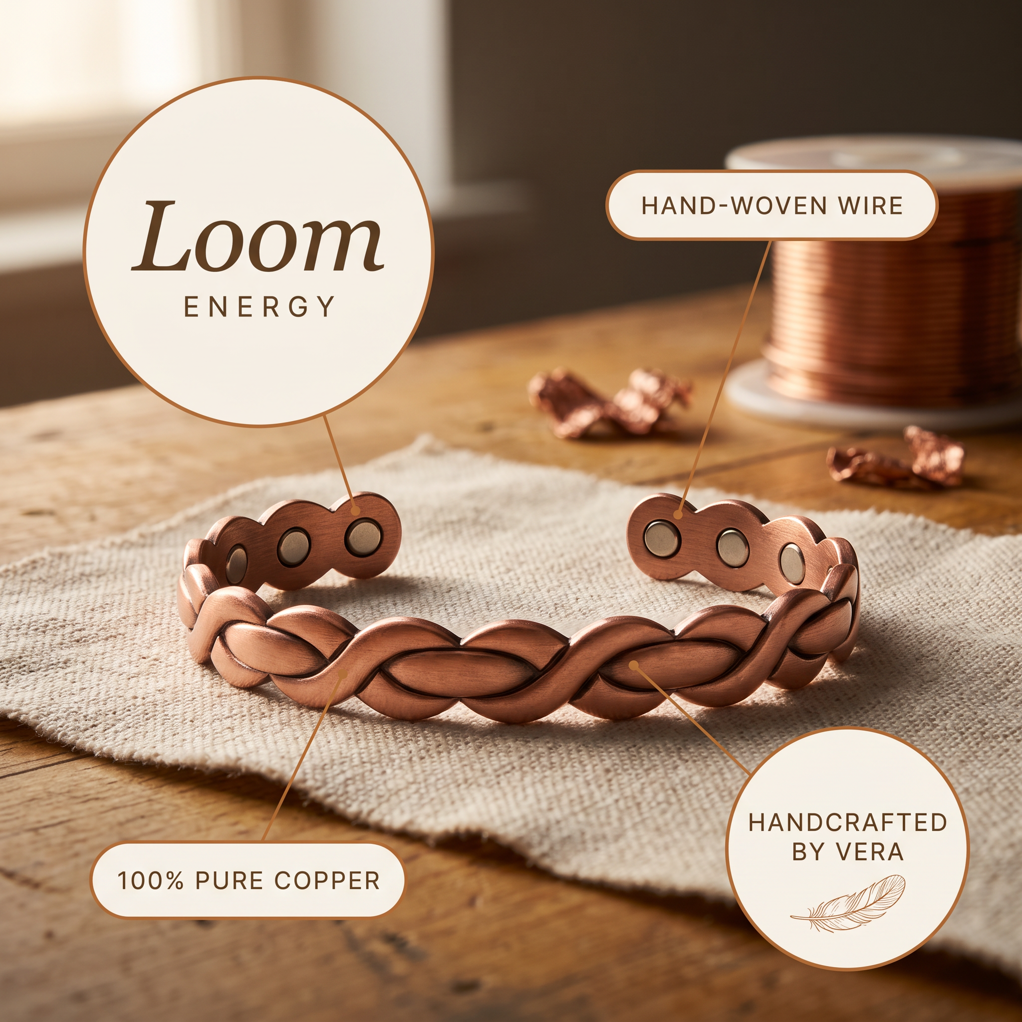 Vera's Loom Copper Bracelet