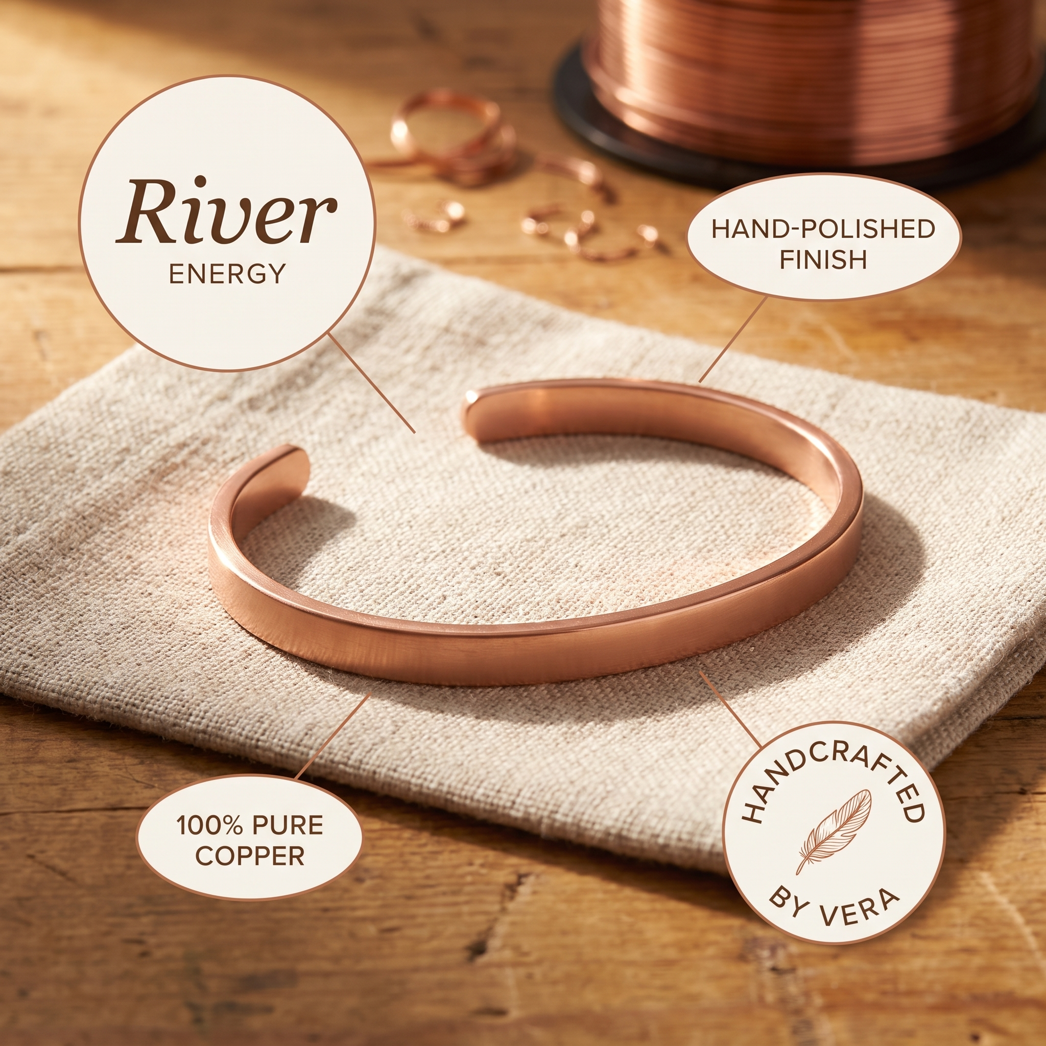 Vera's River Copper Bracelet