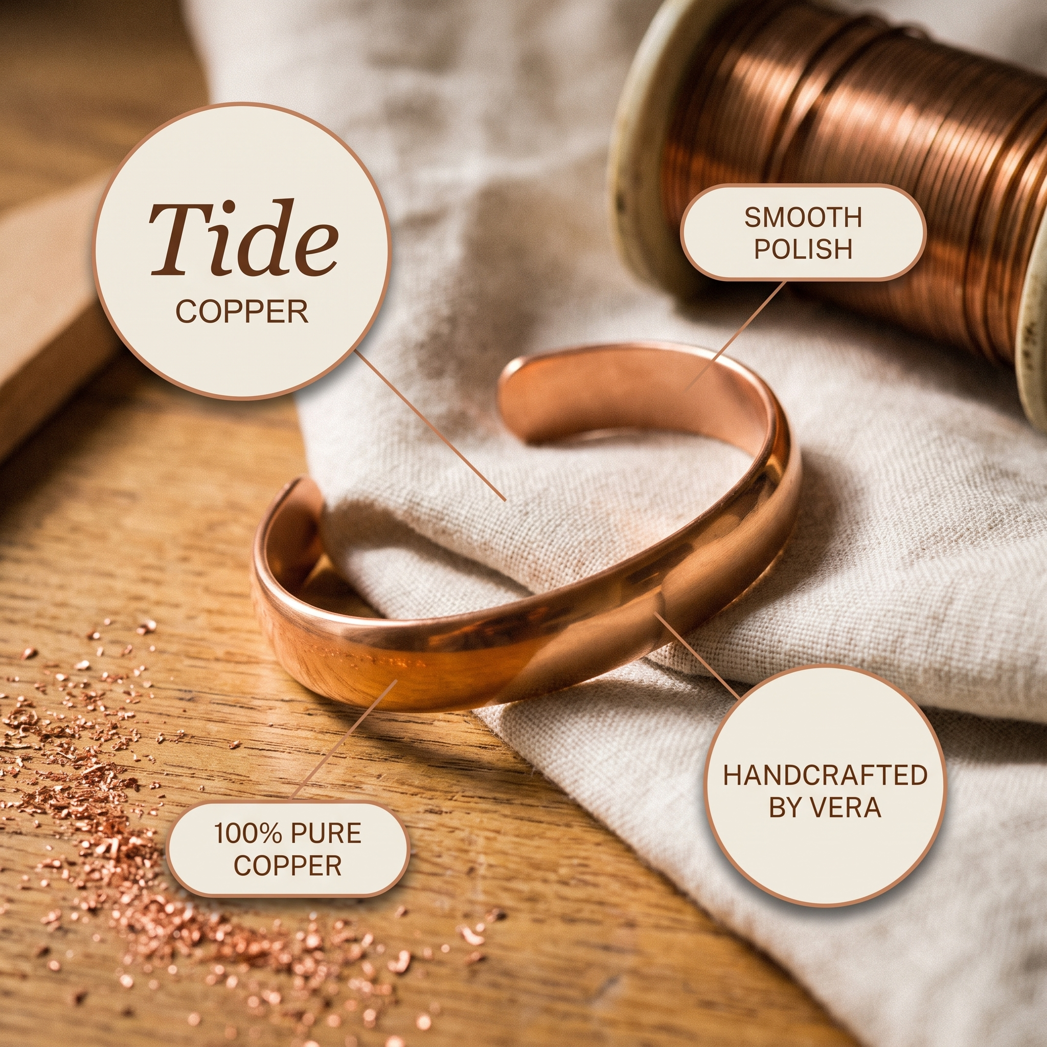Vera's Tide Copper Bracelet