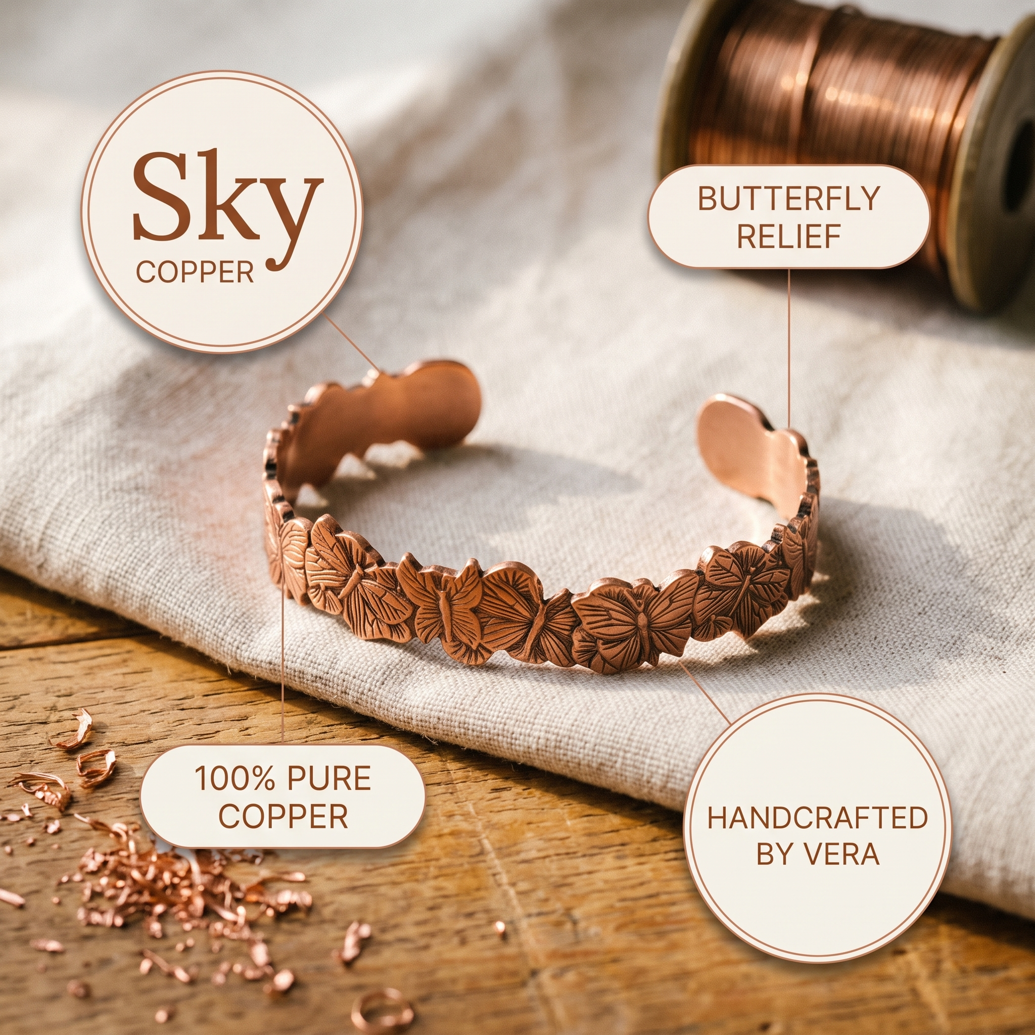 Vera's Sky Copper Bracelet